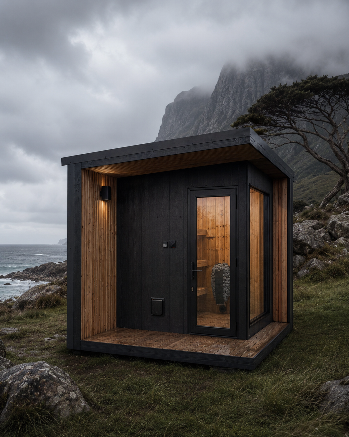Sauna on the Cape coast at dusk